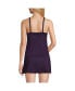 Фото #3 товара Women's D-Cup Chlorine Resistant Smoothing Control Mesh High Neck Tankini Swimsuit Top