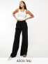 ASOS DESIGN Tall casual wide leg trouser in black