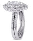 Certified Diamond (1 ct. t.w.) Marquise-Shape Double Halo Bridal Set in 14k White Gold