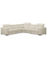 Фото #4 товара Nevio 5-Pc. Leather "L" Shaped Sectional with 2 Power Recliners with Articulating Headrests, Created for Macy's
