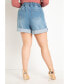 Plus Size Elastic Waistband Shorts With Pleat Detail 16 - фото #3