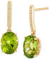 ფოტო #4 პროდუქტის Peridot (3-3/4 ct. t.w.) & Diamond (1/20 ct. t.w.) Drop Earrings in 14k Gold