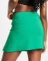 Фото #4 товара ASOS DESIGN bengaline micro mini skirt with super high split in bright green