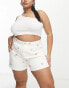 Фото #2 товара Simply Be mom shorts in white floral print