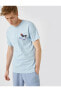 Erkek A.Mavi Baskılı T-Shirt Pamuklu