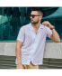 Men's White & Lavender Balanced Striped Shirt