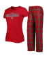 ფოტო #1 პროდუქტის Women's Red, Pewter Tampa Bay Buccaneers Badge T-shirt and Pants Sleep Set