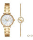 Women's Pyper Two-Hand Gold-Tone Stainless Steel Bracelet Watch 32mm and Earrings Set, 3 Pieces