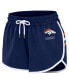 ფოტო #3 პროდუქტის Women's Navy Denver Broncos Hem Shorts