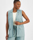 Фото #3 товара Petite Open-Front Long Vest, Created for Macy's