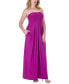 Pleated A Line Strapless Maxi Pocket Dress