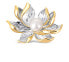 Фото #1 товара Beautiful bicolor brooch with pearl 2in1 lotus flower JL0698