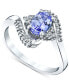 ფოტო #1 პროდუქტის Tanzanite (1 ct. t.w.) & Diamond (1/5 ct. t.w.) Ring in 10k White Gold