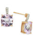 ფოტო #1 პროდუქტის Pink Amethyst (5-5/8 ct. t.w.) & Diamond (1/20 ct. t.w.) Stud Earrings in 14k Rose Gold