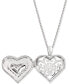 Фото #3 товара Macy's diamond Heart Locket 18" Pendant Necklace (1/4 ct. t.w.) in Sterling Silver