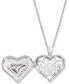 ფოტო #3 პროდუქტის Diamond Heart Locket 18" Pendant Necklace (1/4 ct. t.w.) in Sterling Silver