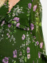 ASOS DESIGN Maternity button through pintuck maxi dress in green floral print