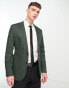 ASOS DESIGN wedding skinny cotton blazer in forest green