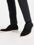 Фото #1 товара ASOS DESIGN lace up derby shoes in black suede with white contrast sole