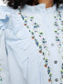 Y.A.S embroidered detail frill shirt in blue