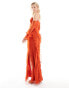 ASOS DESIGN Tall cupped ruffle bias maxi dress with hardware detail in rust Красный, 46 - фото #4