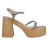 Фото #1 товара Chinese Laundry Avianna Block Heels Platform Dress Womens Green Casual Sandals