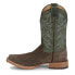 Фото #3 товара Justin Boots Fergus Medium Square Toe Cowboy Mens Brown, Green Casual Boots BR3