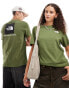 The North Face – NSE Box – T-Shirt in Khaki mit Rückenprint