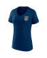 Women's Navy San Diego FC Primary Logo V-Neck T-shirt M - фото #3