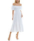 ფოტო #9 პროდუქტის Juniors' Puff-Sleeve Tiered Midi Dress