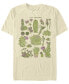 Фото #1 товара Men's Cacti Chart Drawing Short Sleeve Crew T-shirt