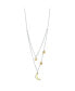 ფოტო #1 პროდუქტის Two-Tone Plated Silver Moon and Star Layer Pendant Necklace