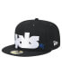 ფოტო #4 პროდუქტის Men's Black Kansas City Royals Checkered Undervisor 59FIFTY Fitted Hat