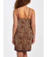 Women's Chiya Leopard Chemise with Lace Trim and Front Lace Slit
