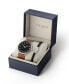 ფოტო #2 პროდუქტის Men's Phylipa Brown Leather Strap Watch 43mm and Bracelet Gift Set, 2 Pieces