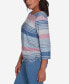 ფოტო #4 პროდუქტის Casual Fridays Women's Ruched Watercolor Crew Neck Top