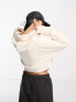 Napapijri Morgex cropped fleece hoodie in off white