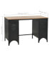 Фото #4 товара Double Pedestal Desk Solid Fir wood and Steel 47.2"x19.7"x29.9"