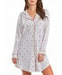 ფოტო #1 პროდუქტის Kyley Plus Size Heart Print Button Down Sleep Shirt with Contrast Red Trim