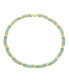 ფოტო #1 პროდუქტის Asian Style Gemstone Genuine Green Jade Strand Contoured Tube Bar Link Collar Necklace For Women 14K Yellow Gold Plated .925 Sterling Silver 16 Inch