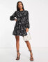 Nobody's Child Petite Serena mini tea dress in black heart print