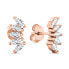 Unmissable bronze earrings with clear zircons EA596R