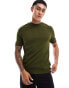 Фото #1 товара ASOS DESIGN co-ord knitted crew neck t-shirt in khaki