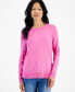 ფოტო #1 პროდუქტის Women's Long Sleeve Crewneck Sweater, Created for Macy's