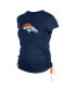 Women's Navy Denver Broncos Ruched Side T-Shirt