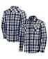 Фото #1 товара Men's Darius Rucker Collection by Navy Milwaukee Brewers Plaid Flannel Button-Up Shirt