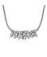 2CT Three Stone Past Present Future Bridal Solitaire Cubic Zirconia AAA CZ Necklace For Women Prom