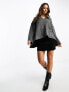 ASOS DESIGN oversized v neck jumper with side split detail in grey