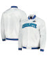 ფოტო #1 პროდუქტის Men's White Charlotte Hornets Hardwood Classics Throwback Wordmark Raglan Full-Snap Jacket