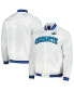 Фото #1 товара Men's White Charlotte Hornets Hardwood Classics Throwback Wordmark Raglan Full-Snap Jacket